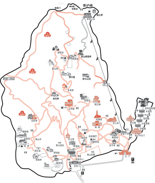 香山公园地图