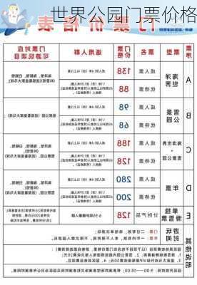 世界公园门票价格