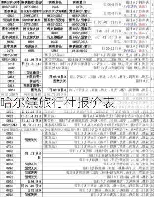 哈尔滨旅行社报价表