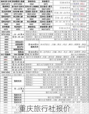 重庆旅行社报价