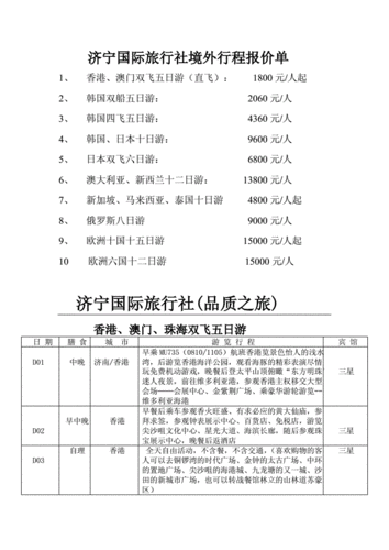 境外游报价