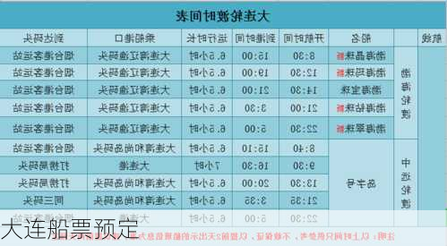 大连船票预定