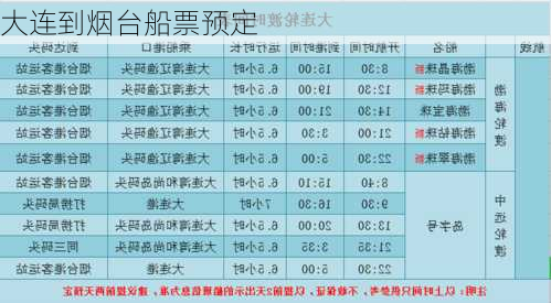 大连到烟台船票预定