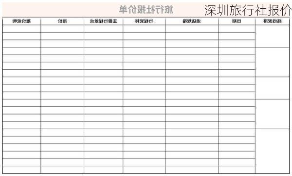 深圳旅行社报价