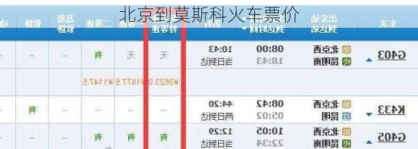 北京到莫斯科火车票价