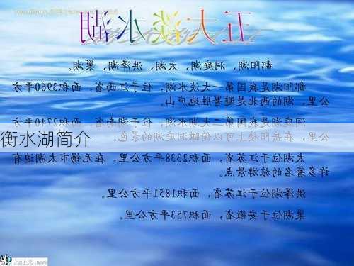 衡水湖简介