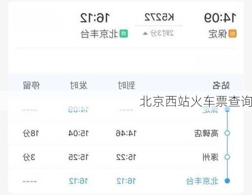 北京西站火车票查询