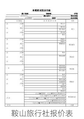 鞍山旅行社报价表